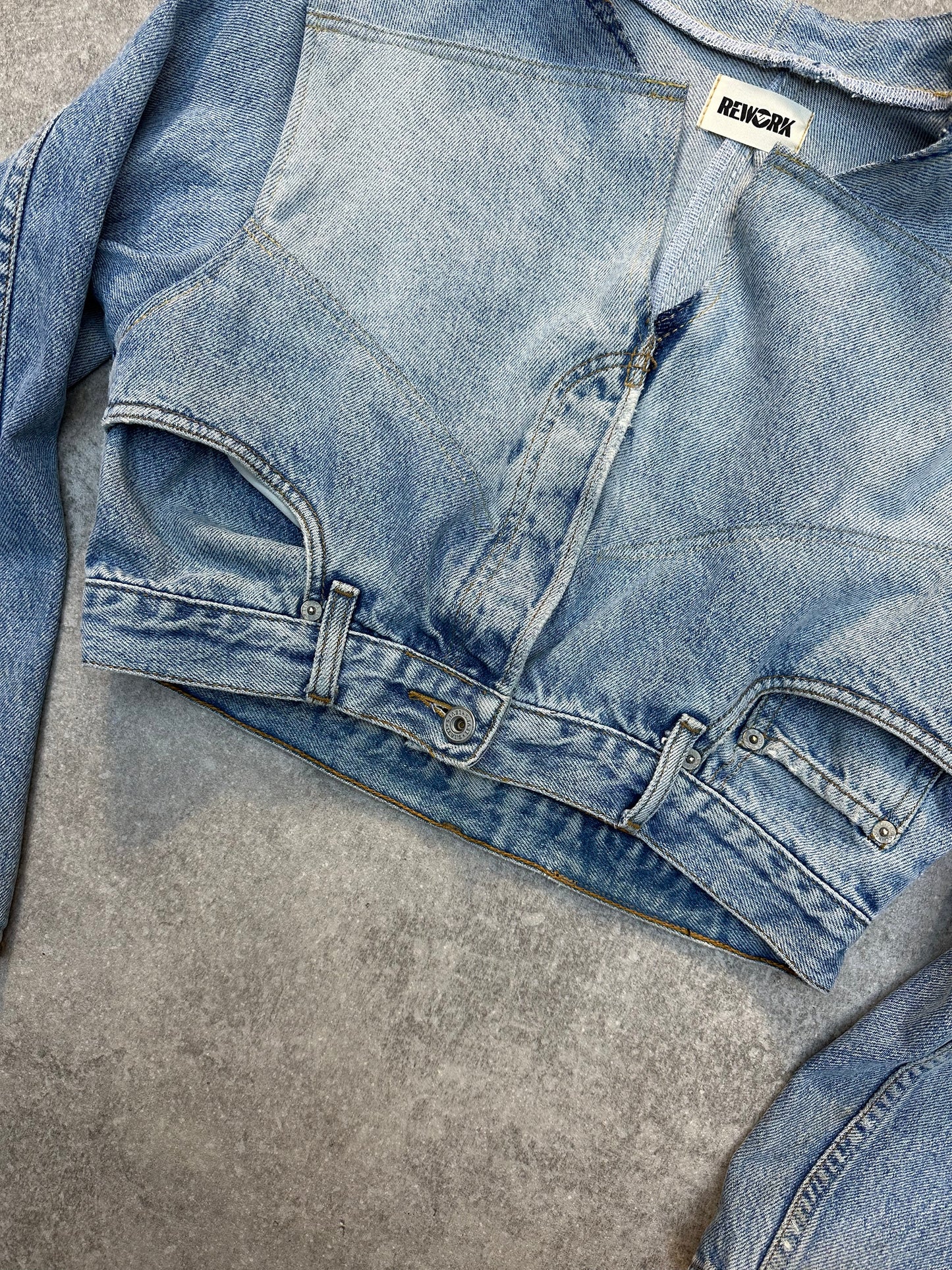 VT Rework: Upside Down Denim Cropped Jacket