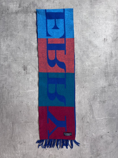 Burberry Spellout Multi Cashmere Blend Scarf