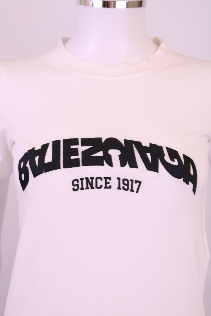 Balenciaga Logo-embroidered crewneck stretch cotton t-shirt White M | Default Title, Red