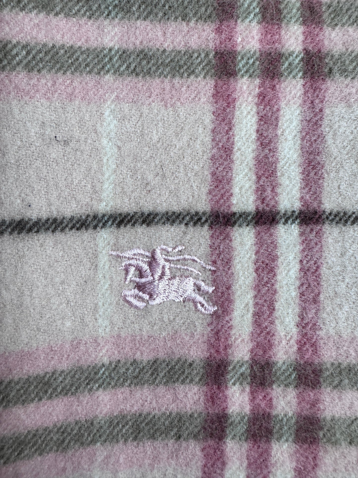 Burberry Pink Nova Check 100% Lambswool Scarf