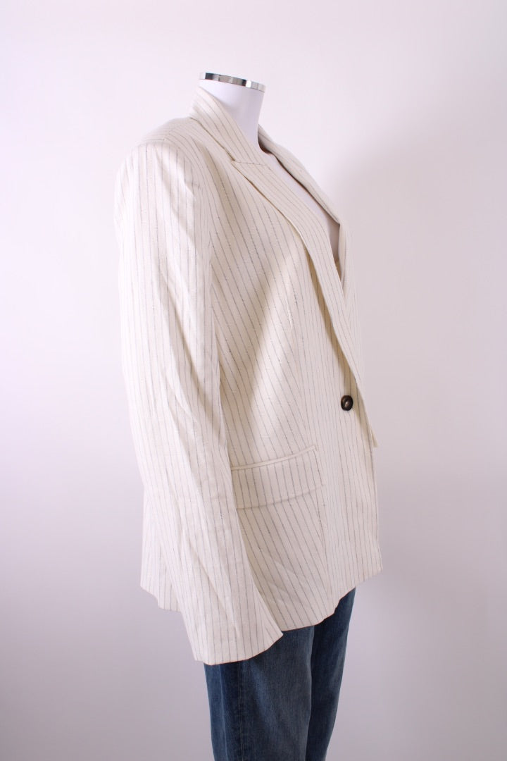 Bec & Bridge Maxine Pinstripe Blazer Ivory 10 | O/S, TBD