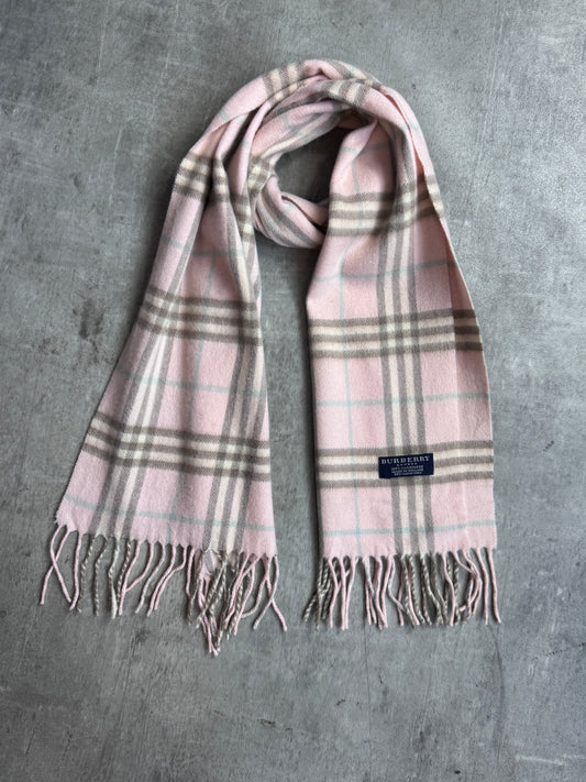 Burberry Baby Pink Nova Check 100% Cashmere Scarf