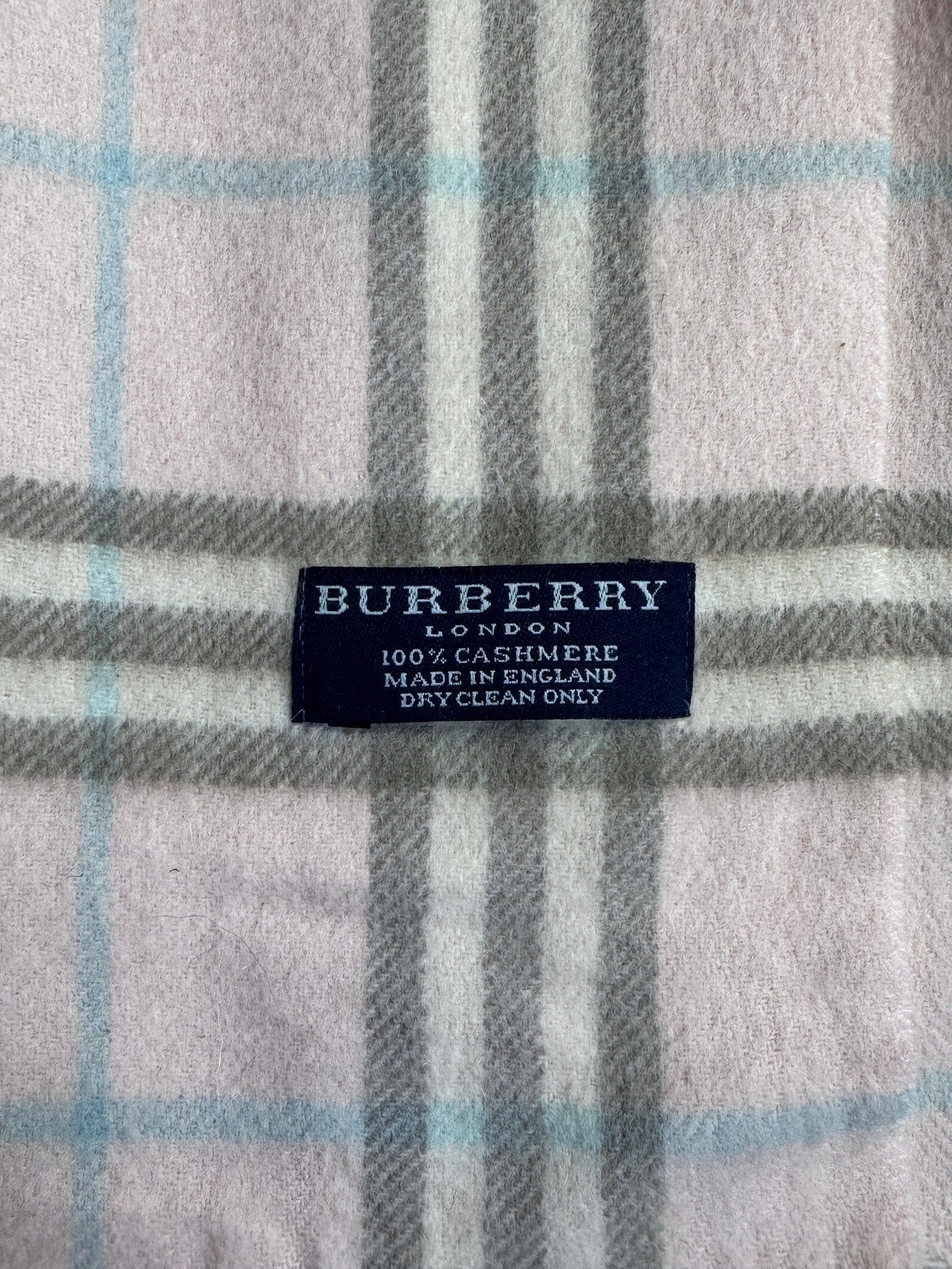 Burberry Baby Pink Nova Check 100% Cashmere Scarf