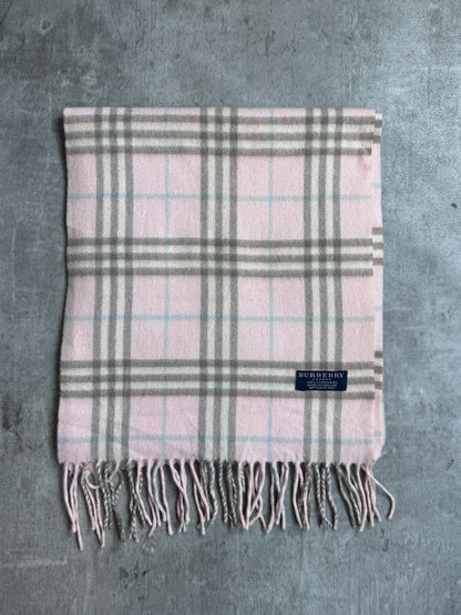 Burberry Baby Pink Nova Check 100% Cashmere Scarf