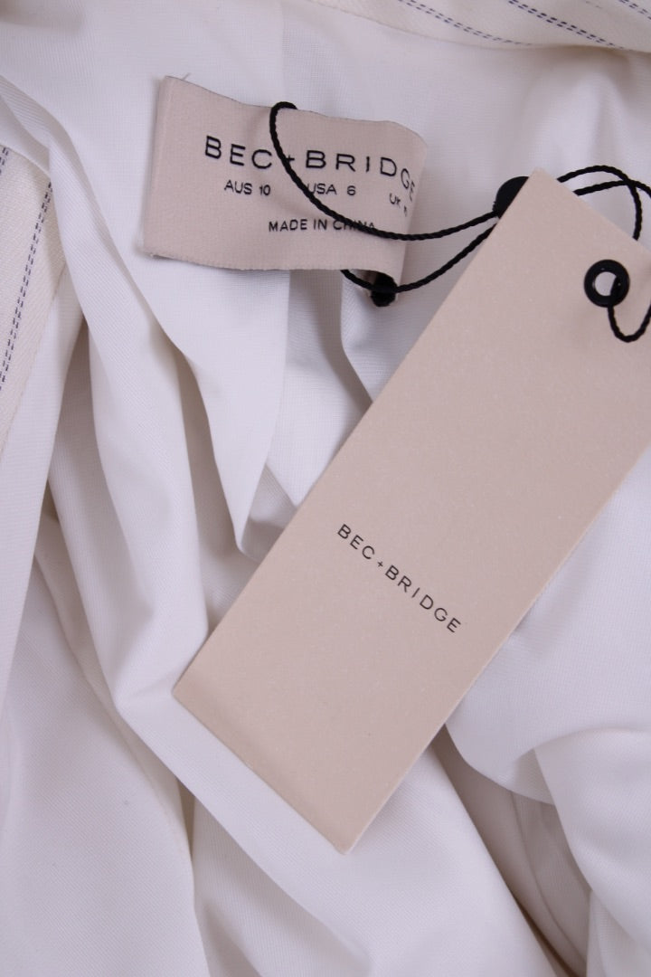 Bec & Bridge Maxine Pinstripe Blazer Ivory 10 | O/S, TBD