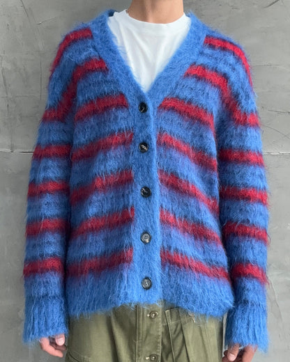 Marni Blue and Red Mohair Cardigan – L/XL