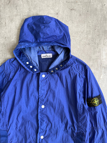 2010's Stone Island Crinkle Nylon Garment Dyed Hooded Jacket | Extra Large, Multicoloured
