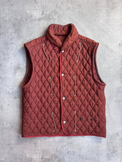 1980s Stone Island Burnt Orange Quilted Rope Vest