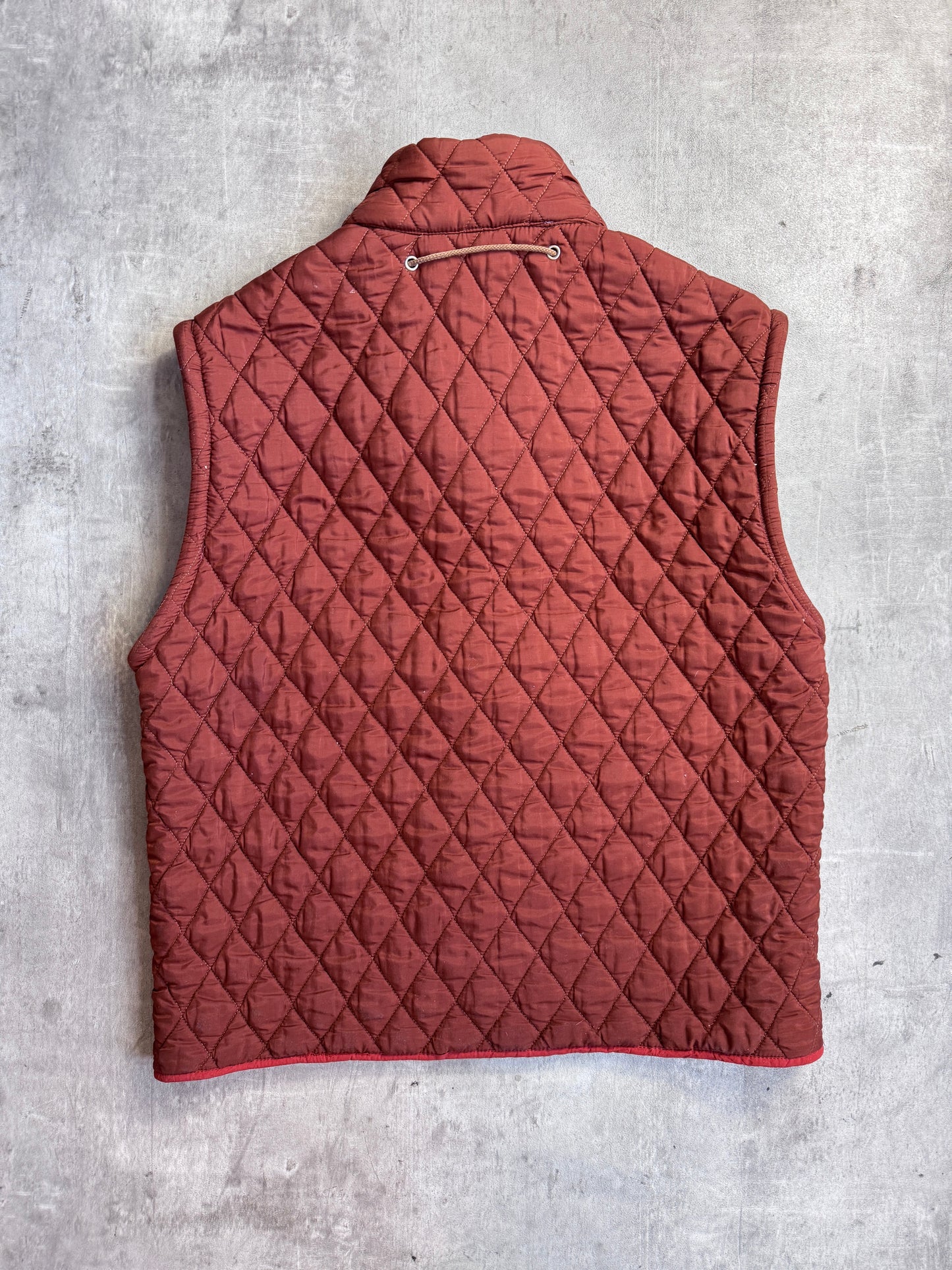 1980s Stone Island Burnt Orange Quilted Rope Vest