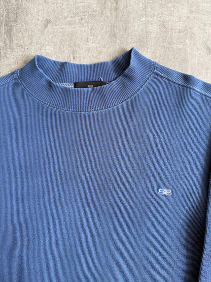 2000's Balenciaga Garment Dyed Mock Neck Cotton Crewneck | Medium, Multicoloured