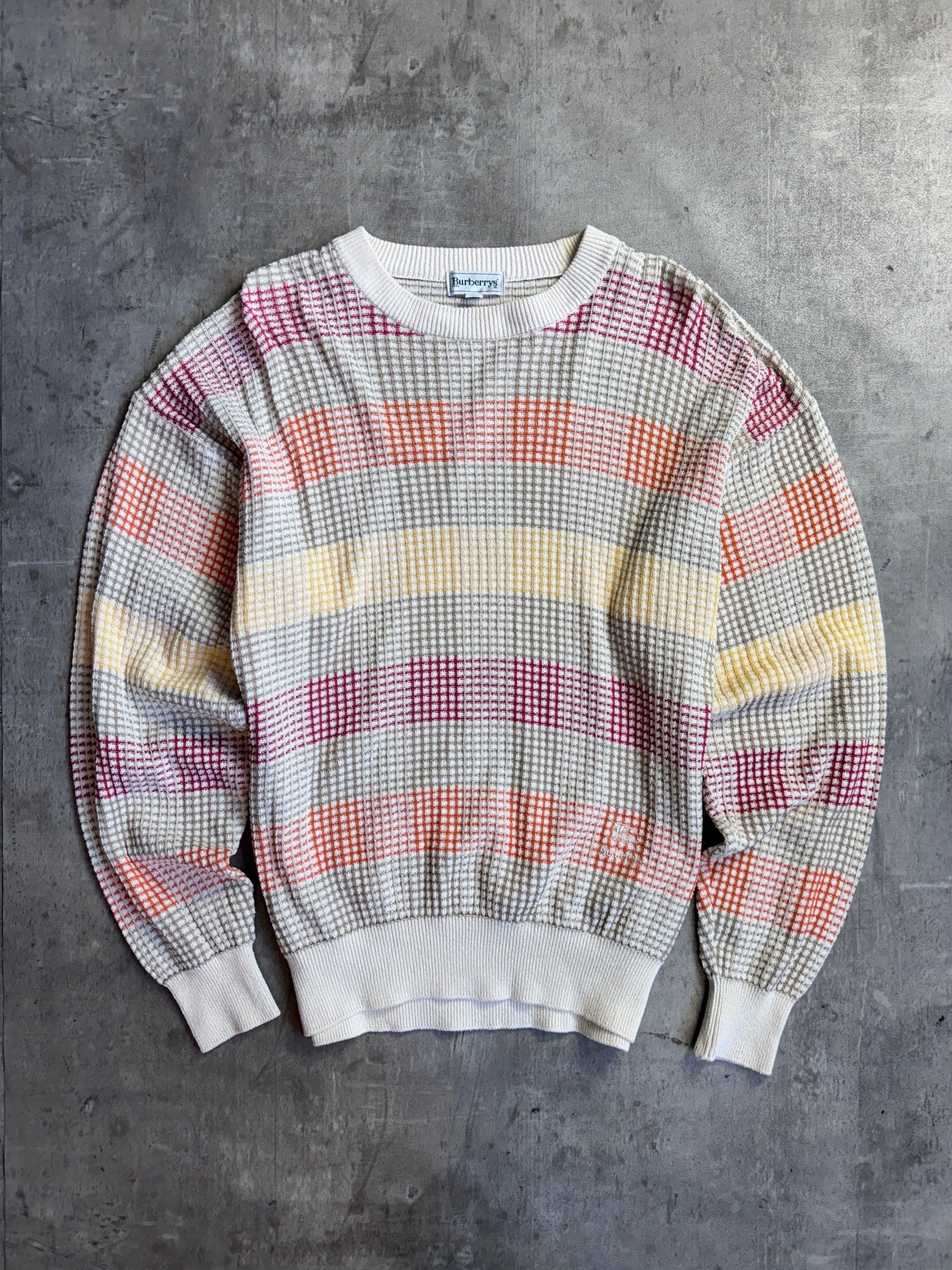 Burberry Beige Light Multi Cotton Knit Sweater
