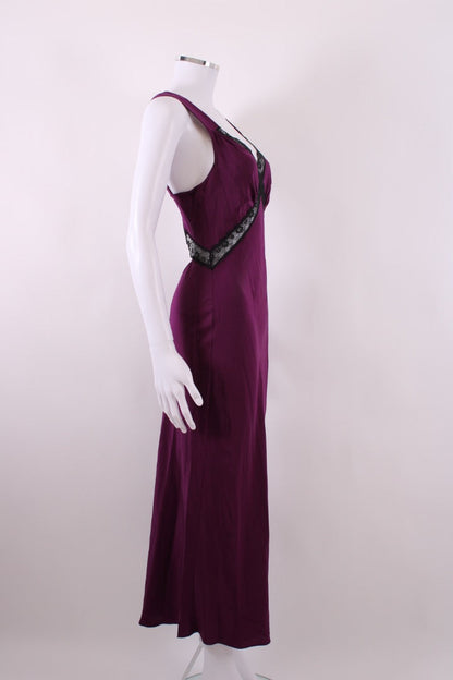 Reformation S/S Lace Trim Slip Dress Plum/ Black S | Default Title, Black
