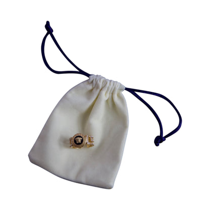 Versace Gold Oynx Pendent Ring