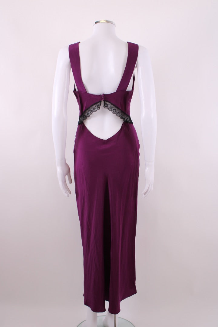Reformation S/S Lace Trim Slip Dress Plum/ Black S | Default Title, Black