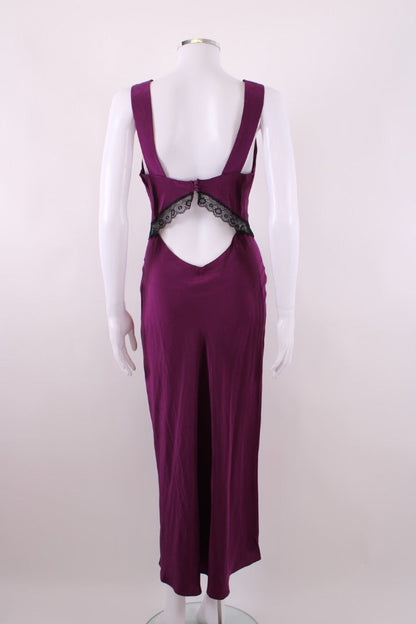 Reformation S/S Lace Trim Slip Dress Plum/ Black S | Default Title, Black