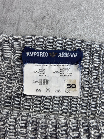 1980s Emporio Armani Patterned Intarsia Wool Knit Multi Sweater