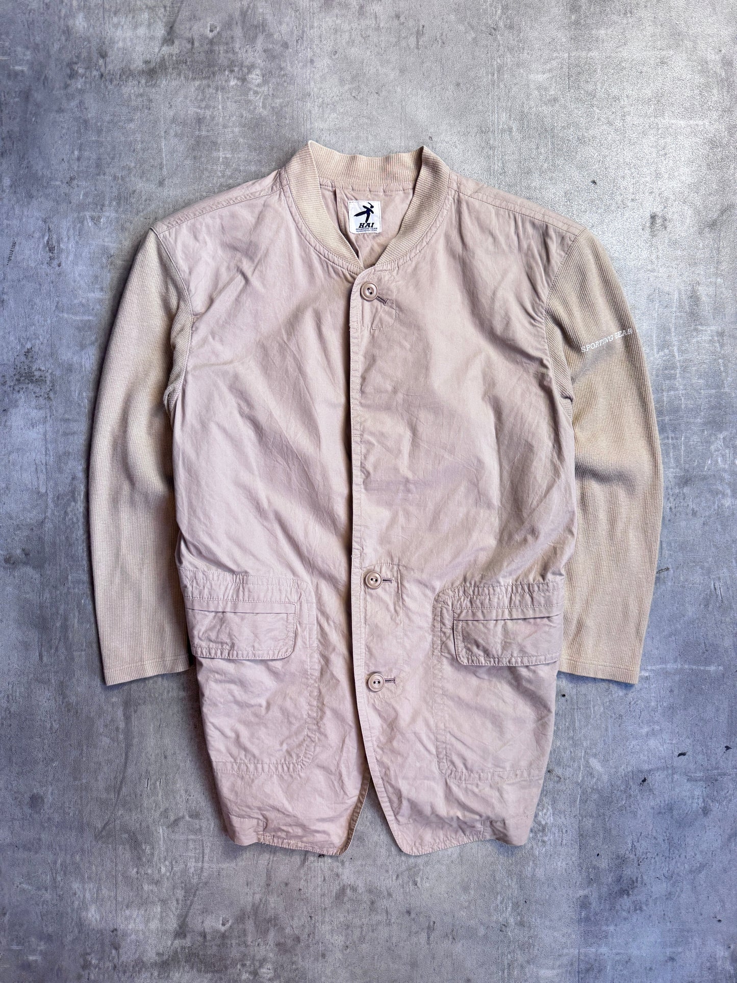 Issey Miyake Hai Ribbed Hybrid Sand Bomber Jacket