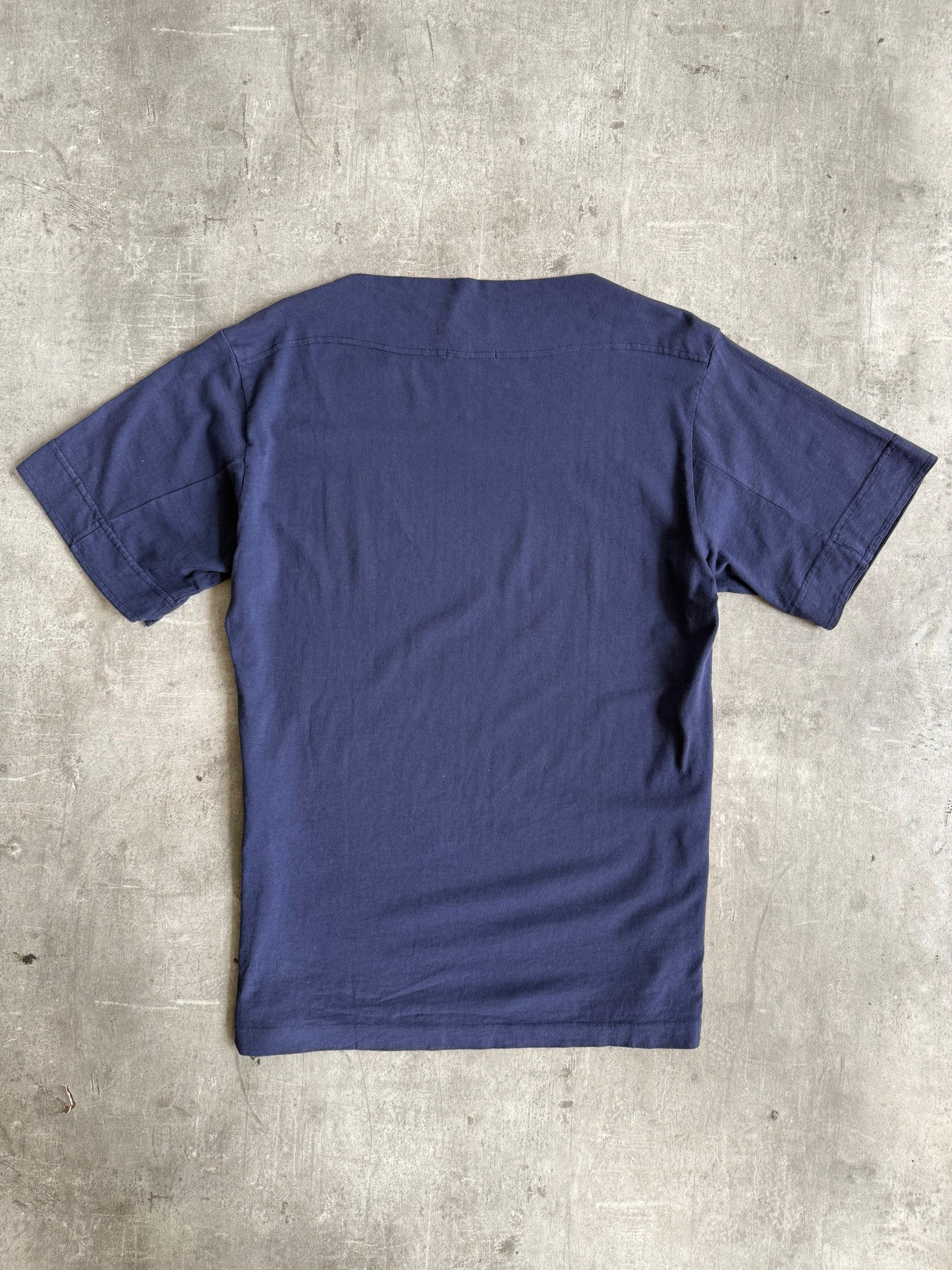 S/S 1995 C.P. Company Boat Neck Navy Graphic Tee | Large, Multicoloured