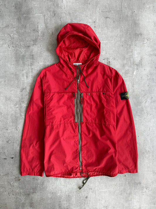 S/S 2010 Stone Island Nylon Double Pocket Red Smock Jacket | Extra Large, Red