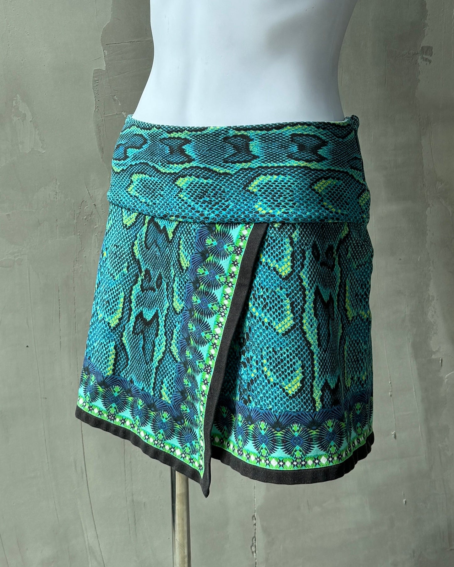 ROBERTO CAVALLI SNAKE PRINT MINI SKIRT - S