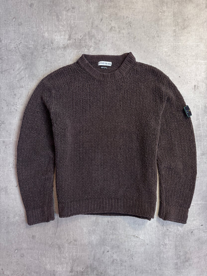 A/W 2002 Stone Island Dark Brown Chenille Knit Sweater
