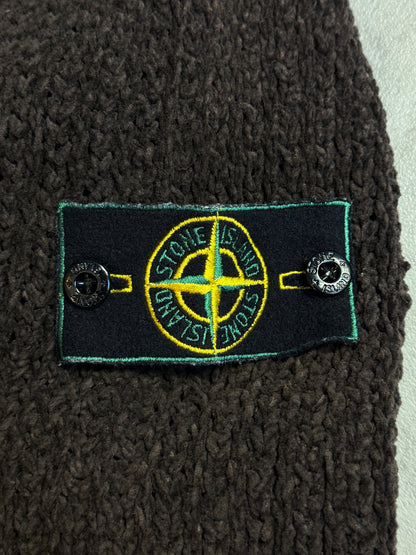 A/W 2002 Stone Island Dark Brown Chenille Knit Sweater