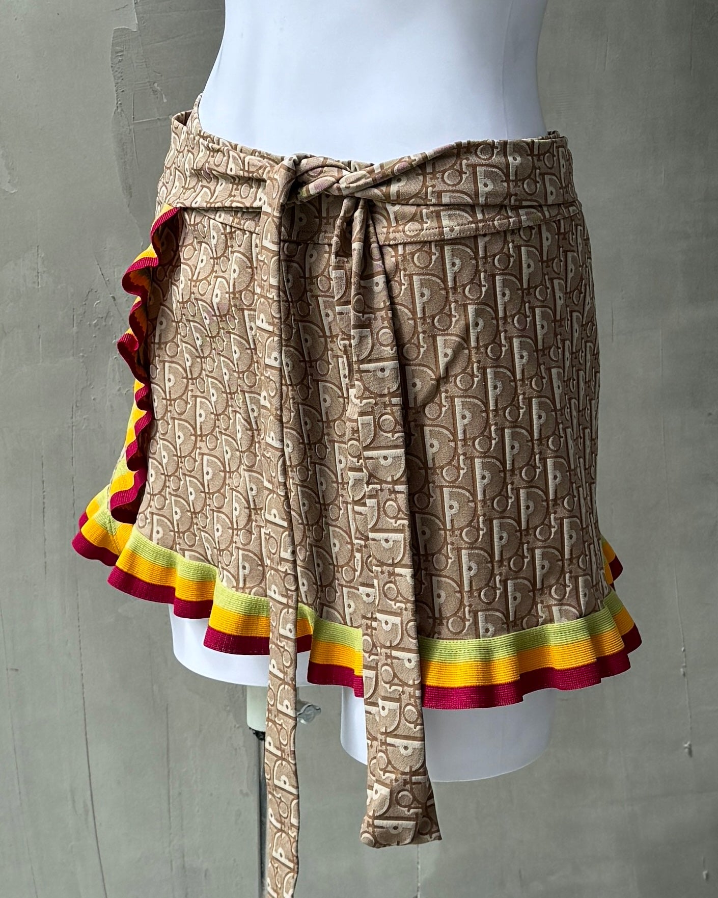 CHRISTIAN DIOR BY GALLIANO 2004 RASTA WRAP SKIRT - S