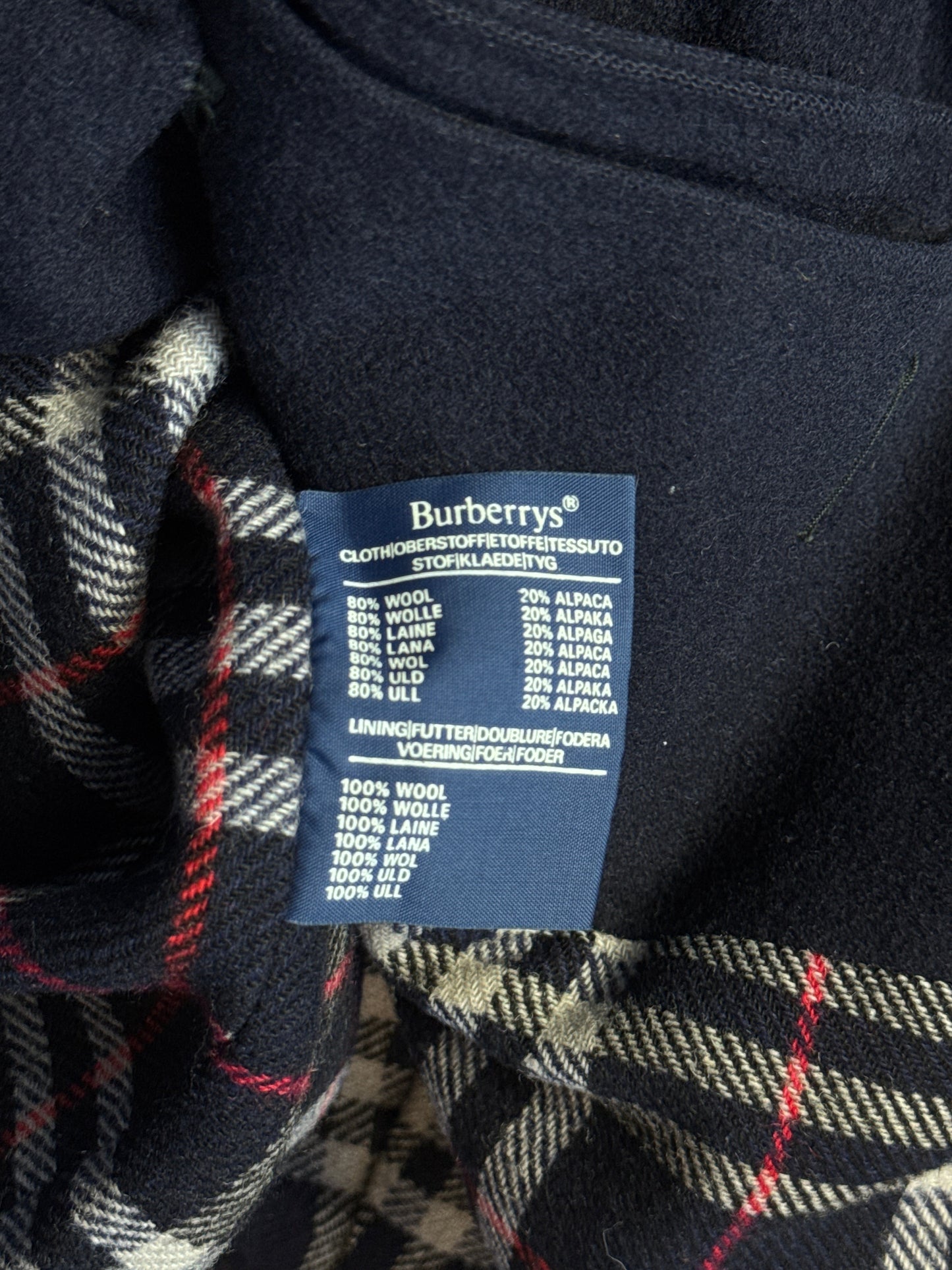 Burberry Navy Heavy Wool Overcoat