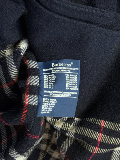 Burberry Navy Heavy Wool Overcoat