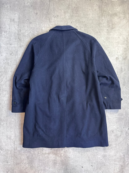 Burberry Navy Heavy Wool Overcoat