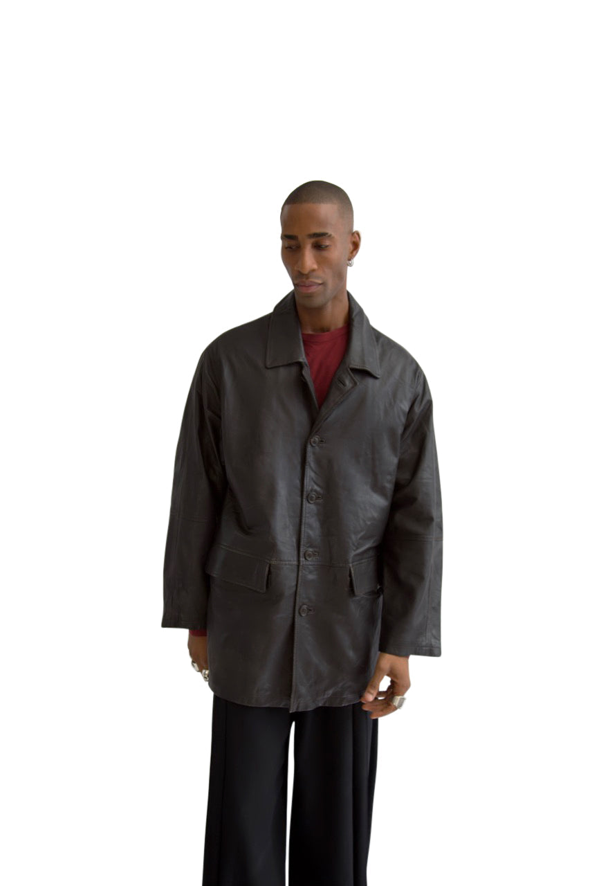 Burberry Nova Lined Brown Leather Trench Coat