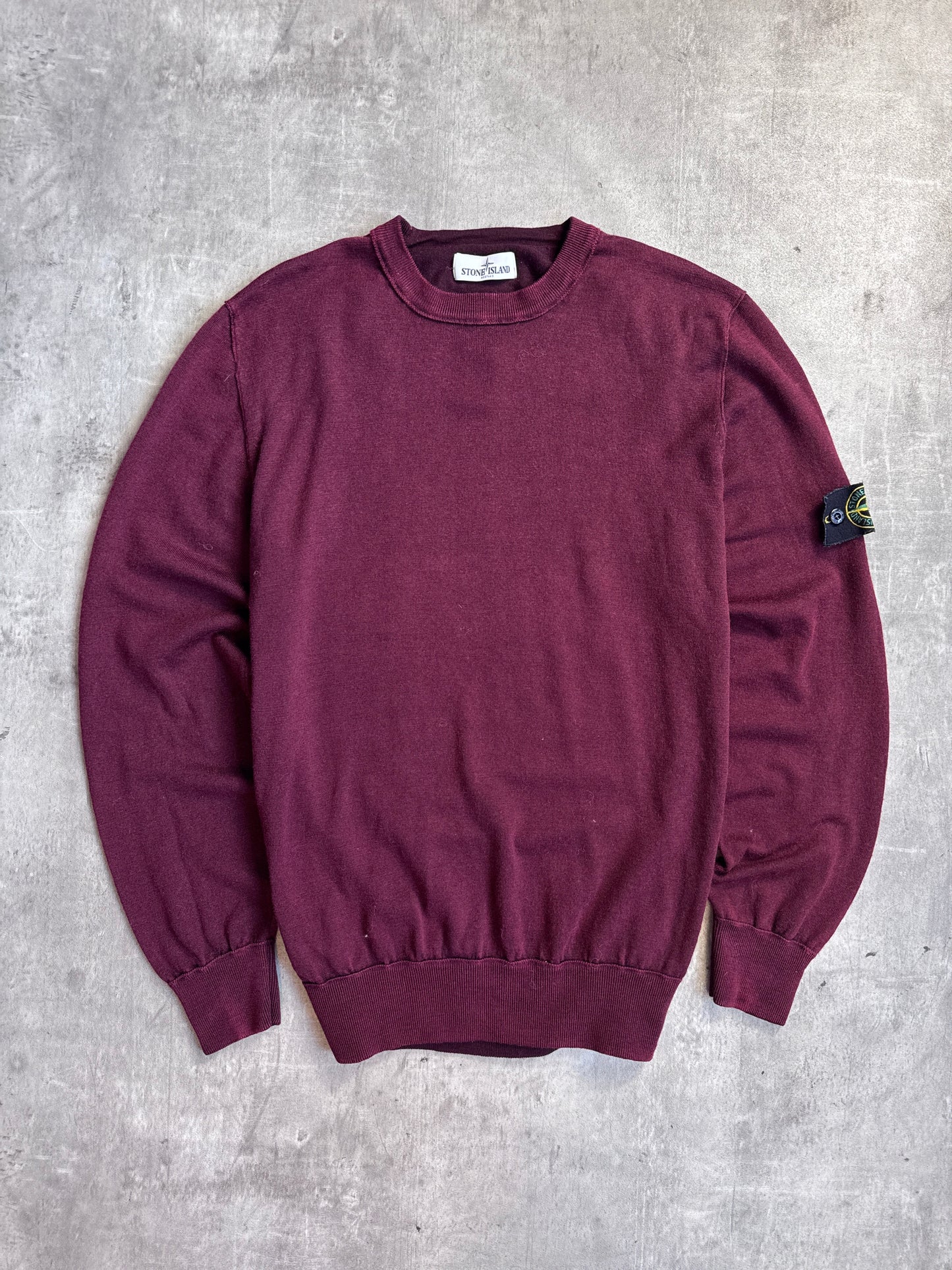 S/S 2018 Stone Island Deep Red Lightweight Wool Knit Sweater