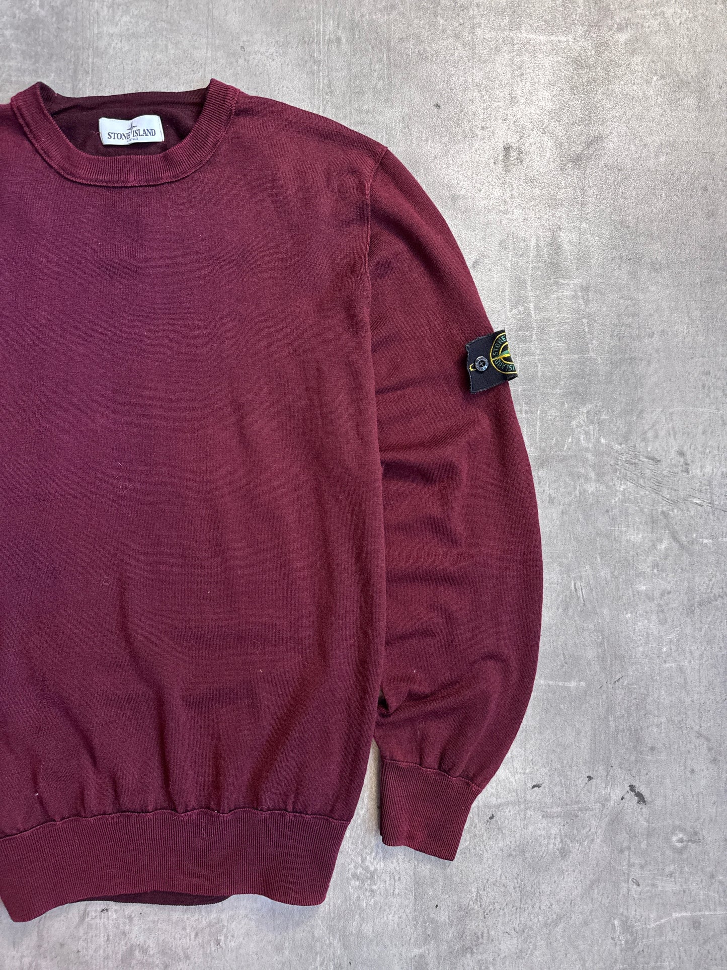 S/S 2018 Stone Island Deep Red Lightweight Wool Knit Sweater