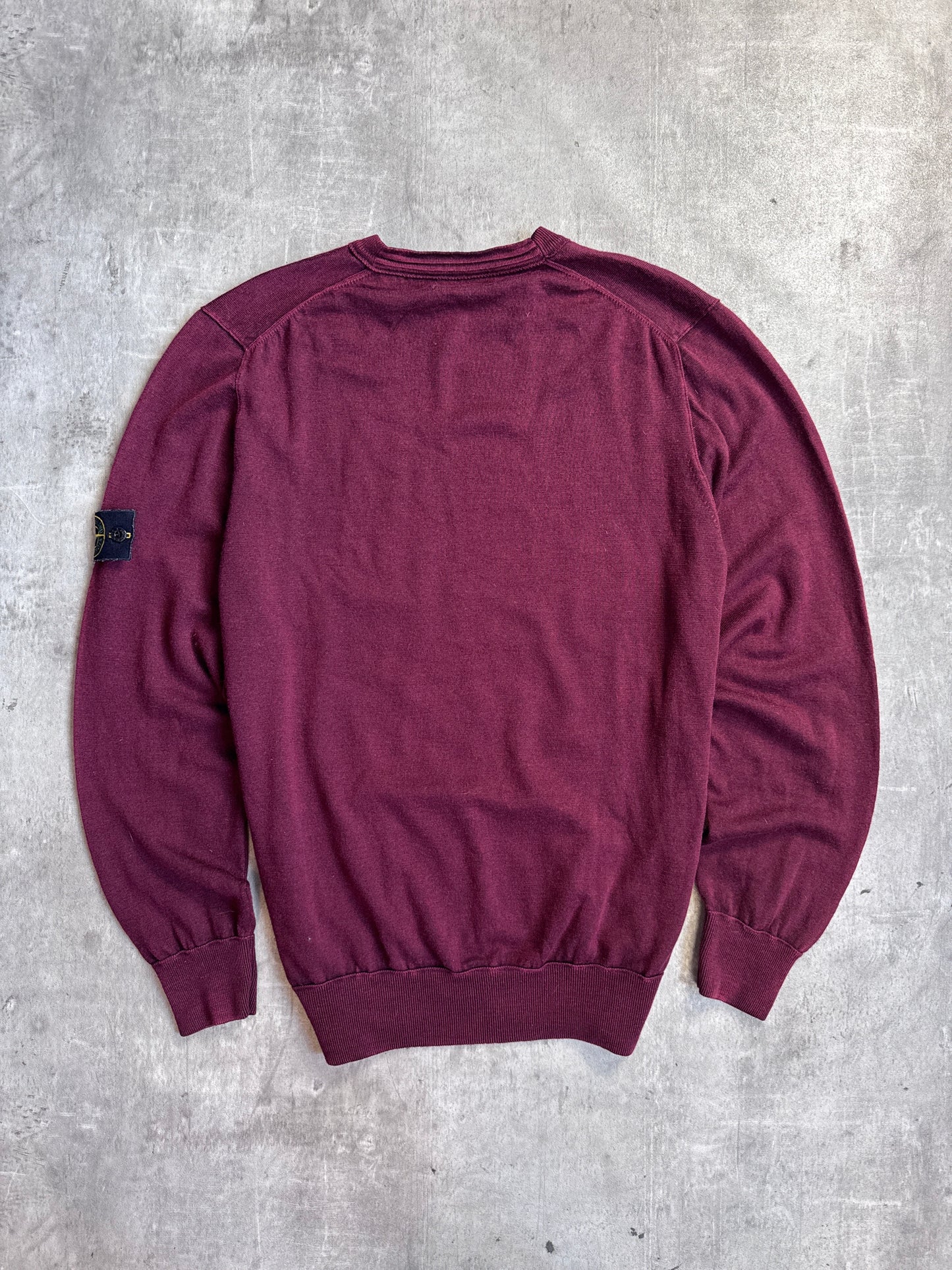 S/S 2018 Stone Island Deep Red Lightweight Wool Knit Sweater