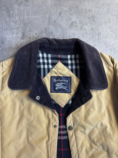 Burberry Pale Yellow Quilted Nova Lined Coat
