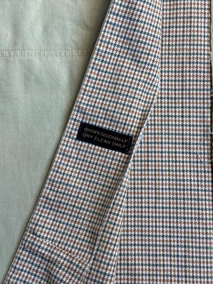 80s Christian Dior Pale Green Herringbone Lined Coat