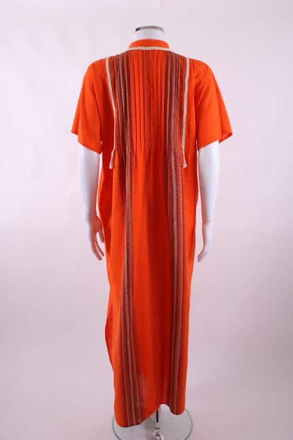 Tory Burch S/S Stripe/ Rope Detail Kaftan Orange XL | O/S, Orange