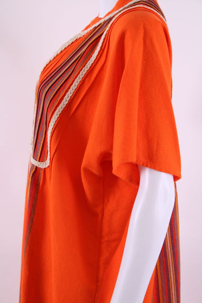 Tory Burch S/S Stripe/ Rope Detail Kaftan Orange XL | O/S, Orange