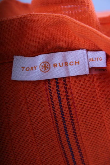 Tory Burch S/S Stripe/ Rope Detail Kaftan Orange XL | O/S, Orange