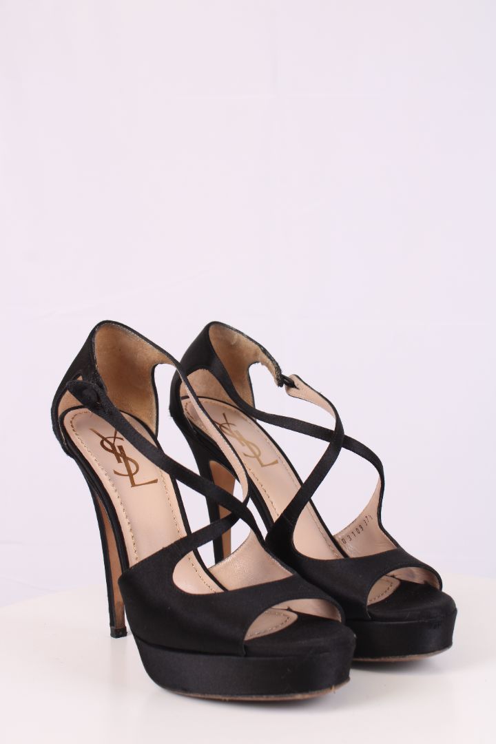 YSL Button Heels Black 37.5 | UK 4.5, Black