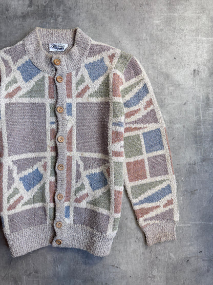 Missoni Beige Multi Pattern Intarsia Knit Cardigan