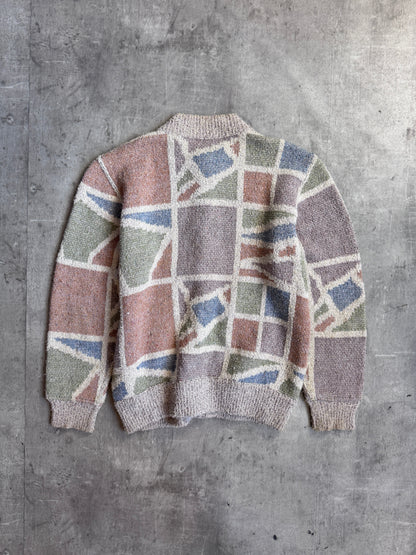 Missoni Beige Multi Pattern Intarsia Knit Cardigan