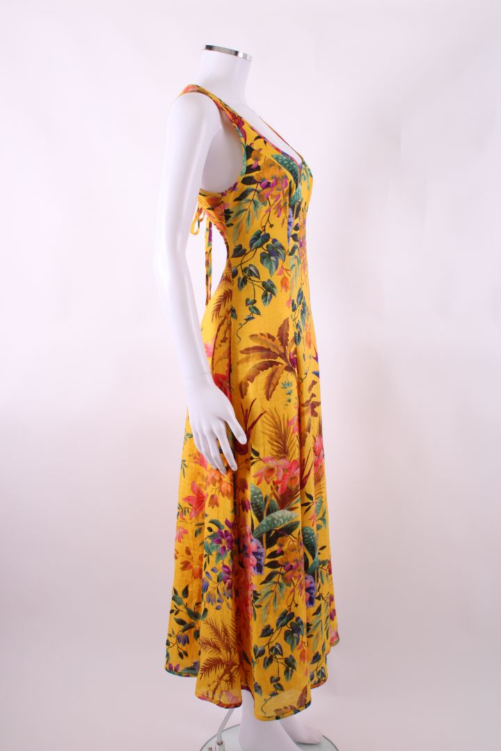 Zimmermann S/S Floral Dress Yellow/ Green 10 | O/S, Green