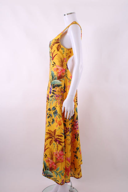 Zimmermann S/S Floral Dress Yellow/ Green 10 | O/S, Green