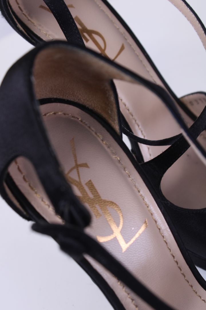 YSL Button Heels Black 37.5 | UK 4.5, Black