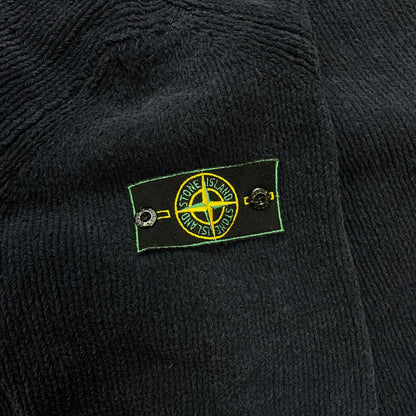 Stone Island Navy Chenille Knit Knit Jumper w/ Green Edge Badge AW98 | XX-Large, Green