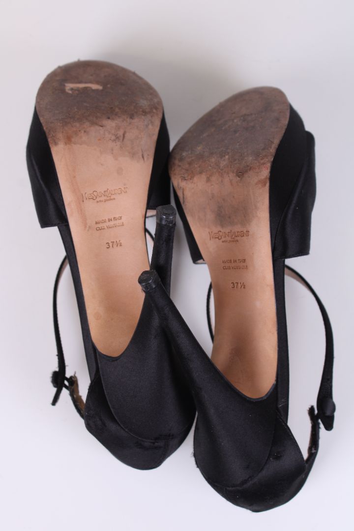 YSL Button Heels Black 37.5 | UK 4.5, Black