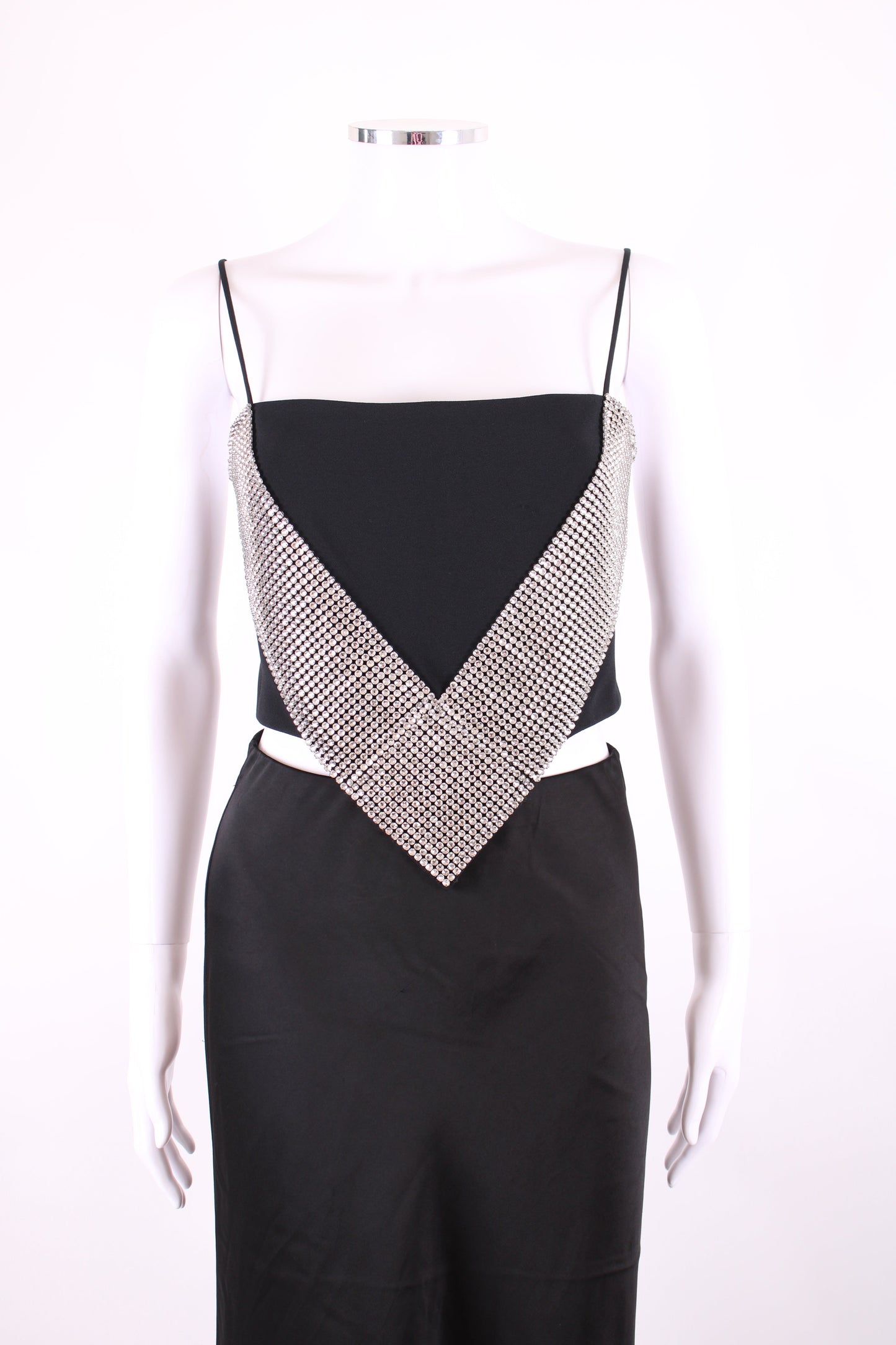 Black David Koma Crystal Embellished Top, 12 | Default Title, Black