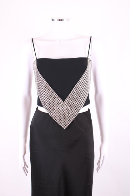Black David Koma Crystal Embellished Top, 12 | Default Title, Black