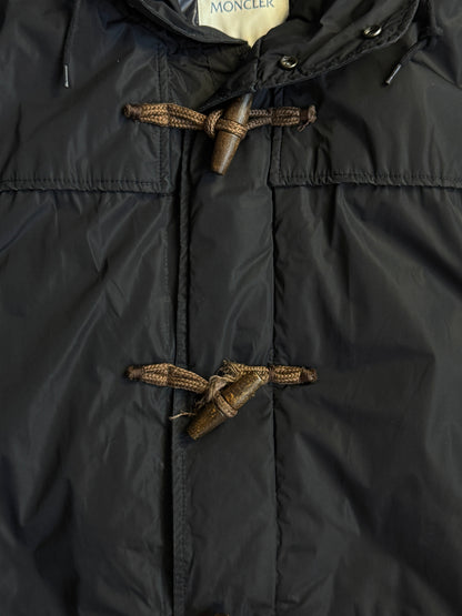 Moncler Black Hook Fastening Puffer Coat